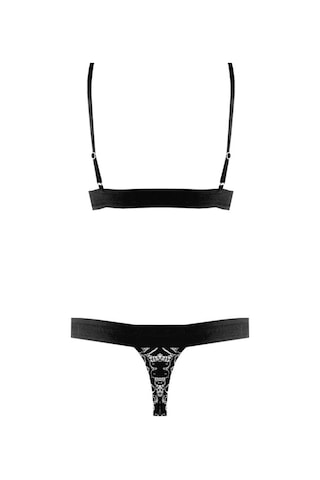 Deep Secret Siyah-beyaz Full Dantel Bralet Strıng Takım Ds20095brt 001