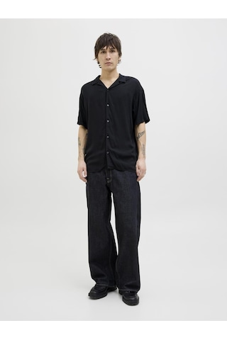 Jack & Jones Erkek Kısa Kollu Gömlek - Jeff - 12268443 Black Siyah