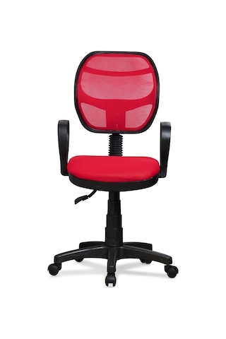 Ev Ve Ofis Çalışma Sandalyesi Bilgisayar Ve Sekreter Koltuğu Bella Model Kırmızı