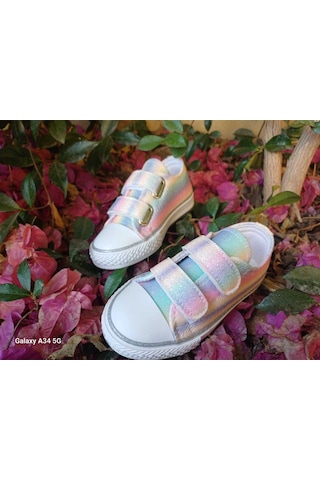 Scarpe Magiche Gökkuşağı Renkli Kız Çocuğu Sneaker Ayakkabısı 31-35 Numara Arası Işıksızdır Çok Renkli
