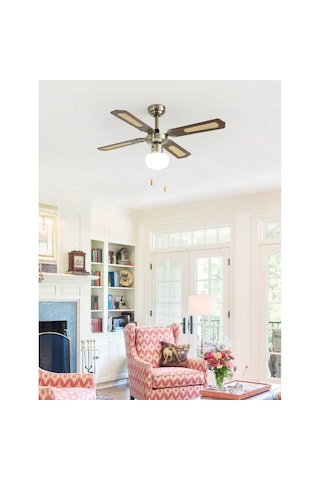 Dlc Poyraz Bakır Motor Lambalı 4 Kanatlı 107cm Tavan Vantilatörü