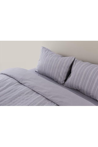 Sleeptown Keten Görünümlü Armürlü Pamuk Nevresim Takımı Gri-bej 200x220 Çift Kişilik Gri Çok Renkli