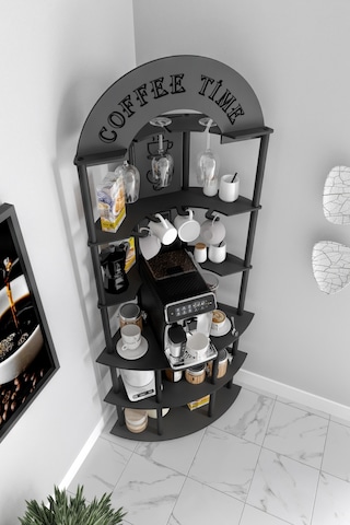 Ristretto Kahve Köşesi Rafı Siyah Siyah