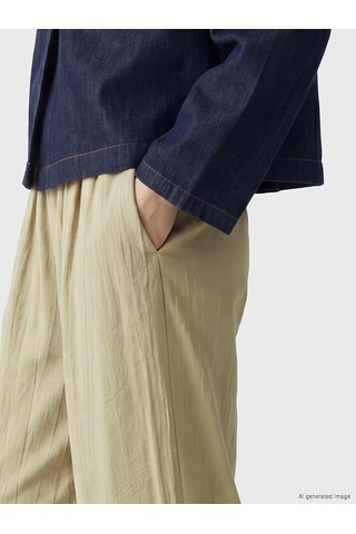 Lcw Modest Ekru Beli Lastikli Kadın Jogger Pantolon