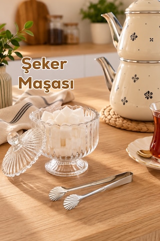 Porsima İstiridye Şeker Maşası Paslanmaz Çelik Servis Maşası Küp Şeker Buz Maşası Mini Mutfak Maşası Cam