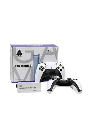 Çift Oyun Kollu 4k Hd Ekran Nostaljik 20.000 Oyunlu Beyaz Game Stick - Lisinya
