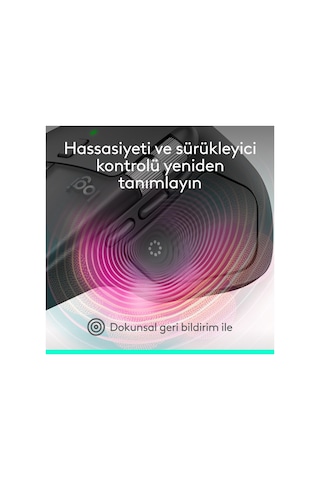 Logitech Mx Master 4 Dokunsal Geri Bildirimli 8000 Dpı Sessiz Kablosuz Bluetooth Mouse - Koyu Gri