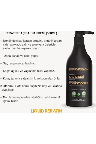 Keratin Kremi 500ml Yıpranmış Kuru Saçlar Için Nemlendirici Onarıcı Bakım