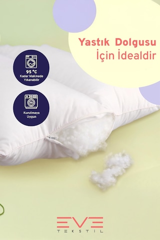 Yastık Yorgan Oyuncak Dolum Malzemesi Antialerjik Yapışmaz 1.kalite %100 Temiz Silikon Elyaf 1 Kg