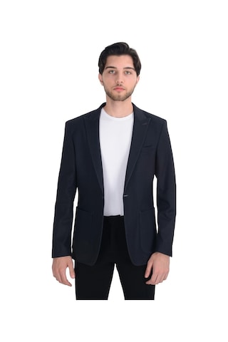 Cengiz İnler Kendinden Desenli Dikişli Kırlangıç Yaka Torba Cepli Slim Fit Erkek Ceket 001