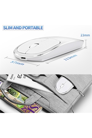 Type-C Adaptörlü 2.4G Kablosuz Optik Şarj Edilebilir Alüminyum Alaşımlı Mouse