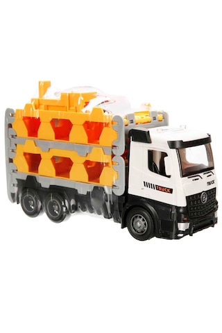 Maxx Wheels Sürtmeli Taşıyıcı Kamyon Fırlatıcılı Araçlı Açılıp Kapanabilen Taşıyıcı Tır Beyaz
