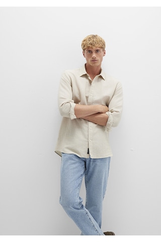 Mavi - Çizgili Bej Gömlek 0211704-90925 Bej