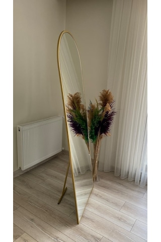 Ersan Dizayn Metal Çerçeve Oval Ayaklı Boy Aynası Altın 65 x 180 CM Altın