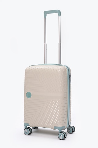 Elatae Exclusive Pro Polipropilen Kabin Boy Kırılmaz Valiz Bej - Mavi 5239