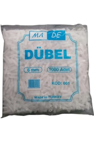 Made Plastik Dübel Beyaz 6 Mm 1000