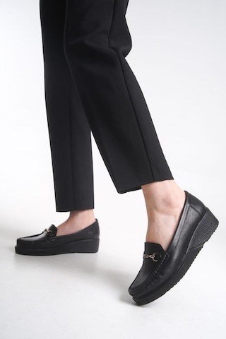 Büyük Numara Hakiki Deri Ortepedik Comfort Kadın Ayakkabı Siyah