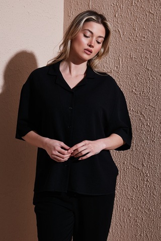 Fashion Friends Bayan Gömlek 25y0605k1 Siyah Siyah