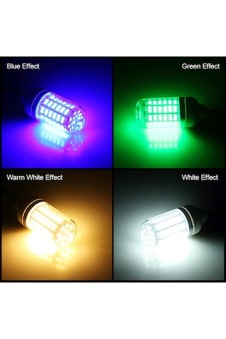 Vkemall Led Su Altı Balık Işığı, 108 Led 360 Aydınlatma, Ip68 Su Geçirmez, Balık Çekici Araç - Beyaz