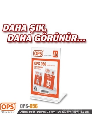 Ops OPS056 A6 Kart Tutucu (Şeffaf)