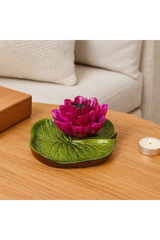 Evidea Deco Lotus Dekoratif Tabak - Pembe - 12 Cm