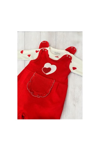 Nafitto Baby&junior Nafitto Kalpli Kız Bebek Tulum Kırmızı Kırmızı