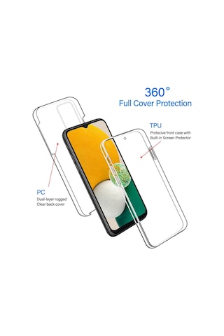 Teknomoda Xiaomi Redmi Note 13 Pro 4g Kılıf 360 Şeffaf Ön Arka Korumalı Şeffaf Silikon
