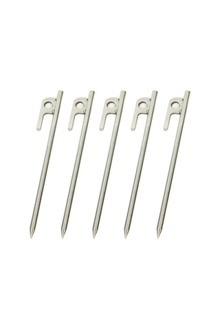 Homyl 5 Parça Ağır 304 Paslanmaz Çelik Kamp Tente Çadır 20-santimetre Gümüş