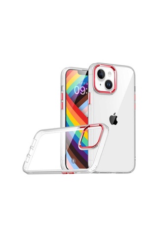Apple Uyumlu iPhone 14 Plus Kılıf Zore Flora Kapak Kırmızı