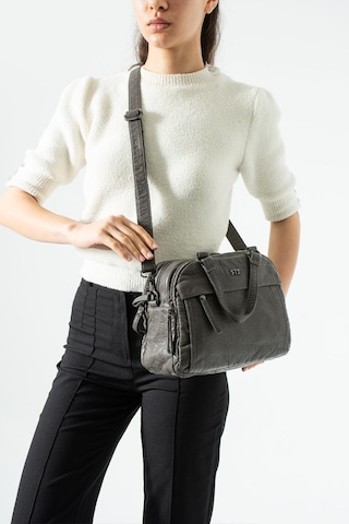 Baginn Retro Vegan Deri Günlük Kadın Postacı Çanta Çapraz Askılı Omuz Çantası Yıkama Suni Deri 27 23 Cm Gri