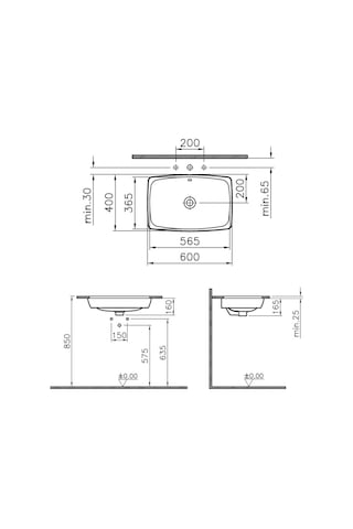 VitrA Metropole Infinit Etajerli Lavabo. 80 CM M58000018001