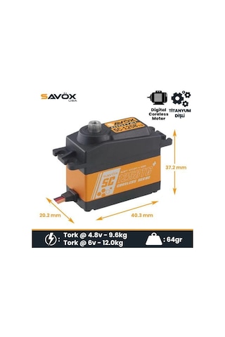 Savox Sc1258tgp Digital Servo Coreless Motor With Soft Start High Voltage Titanium Dişli