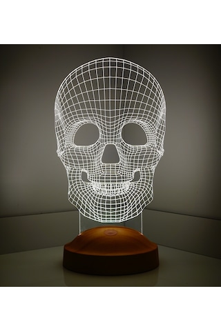 3d Led Lamba 3 Boyutlu Kuru Kafa Özel Gecelambası