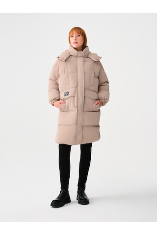 Loose Fit Kadın Mont Taş