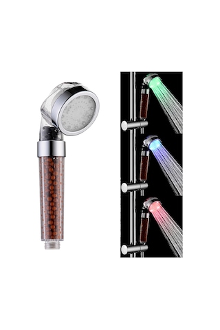 Padalink 12 Led 3 Renk Sıcaklık Algılama Dışarıdaki Güç Gerektirmeyen Otomatik Açılan Duş Başlığı Abs Malzeme Diğer