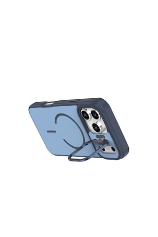 Apple Uyumlu iPhone 17 Pro Max Flexa Magsafe Kapak Şeffaf Darbe Emici İnce Premium Kılıf Mavi