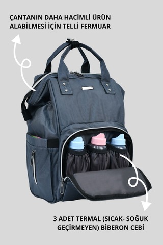 Galb Leather Bebek Bakım Çantaları Gri
