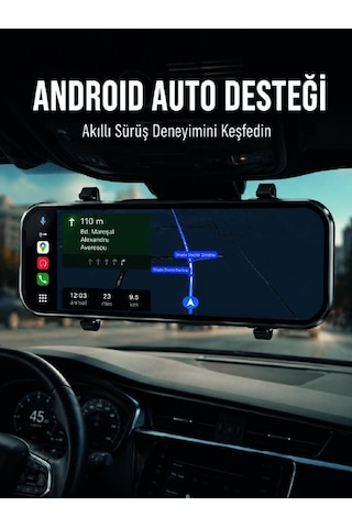 Mey İthalat Dokunmatik Ayna Carplay Araç Kamera Ekranı Ön Arka Kayıt Destekli 10"