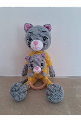 Amigurumi İkili Kedi Set Oyuncak