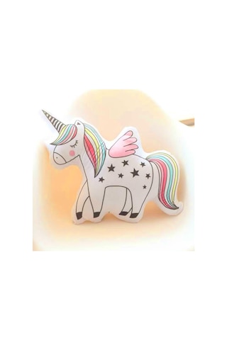 Unicorn Boynuzlu At 3D Özel Kesim Yastık 53Cm