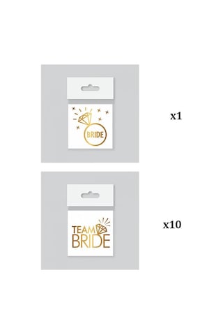 Bride To Be 1 Bride 10 Team Bride Gold Renkli Geçici Dövme Model 2