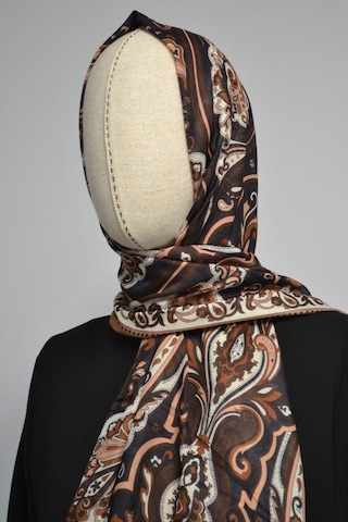 Etnik Desenli Pamuklu Şal 70x190 Cm Turuncu