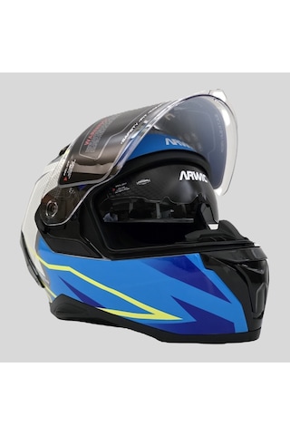Arwic Pro Model Kapalı Full Face Motosiklet Kaskı Ar939 Mavi