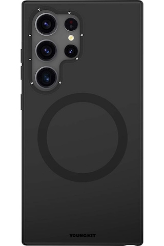 Galaxy S24 Ultra Uyumlu Kılıf Magsafe Destekli Çizilmeye Ve Aşınmaya Dayanıklı Youngkit Velvet Serisi Siyah