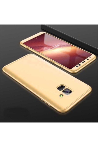 Galaxy Uyumlu A6 2018 Kılıf Zore Ays Kapak Gold