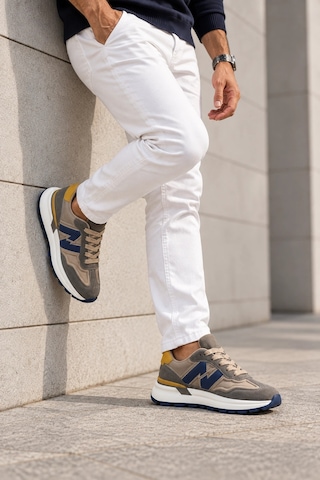 In Step Sandria Kahve Deri Ve Süet Detaylı Kalın Tabanlı Erkek Sneakers Ayakkabı