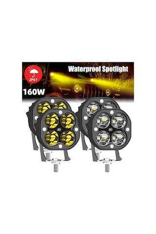 Offroad Sis Lambası 4 Led 20w Cree Beyaz Led Motorsiklet Uyumlu İkili Set