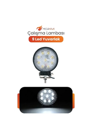Yuvarlak 9 Led Çalışma Lambası 12v 24v Off Road Sis Farı Projektör Atv Utv Traktör