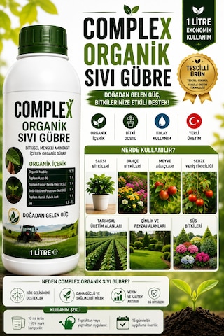 Complex Organik Sıvı Gübre 1 Litre - Bitki Besini - Kök Gelişimi Ve Verim Desteği - Saksı, Bahçe Ve Meyve Ağaçları İçin Diğer