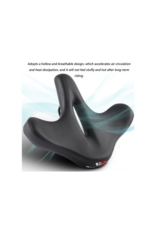 Yunboo Ergonomik Geniş Bisiklet Oturuğu - Çift Shock Absorbing Toplu Dizayn - Dağ Yolu Bisikletleri İçin - Siyah Siyah